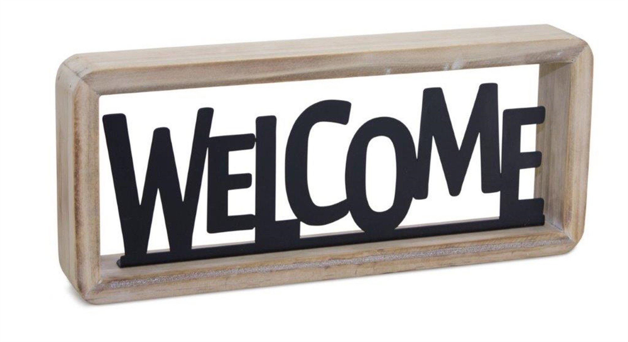 Welcome Sign 11.75"L x 5"H Wood/Metal