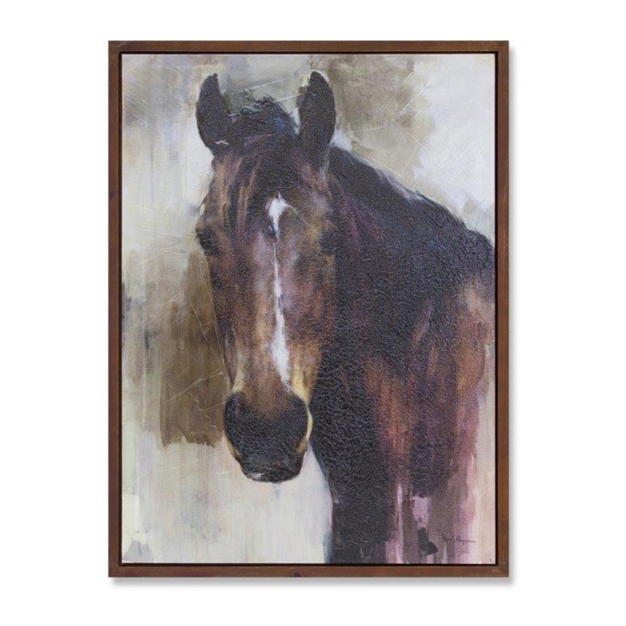 Horse Canvas 23.75"L x 31.5"H Canvas/Wood