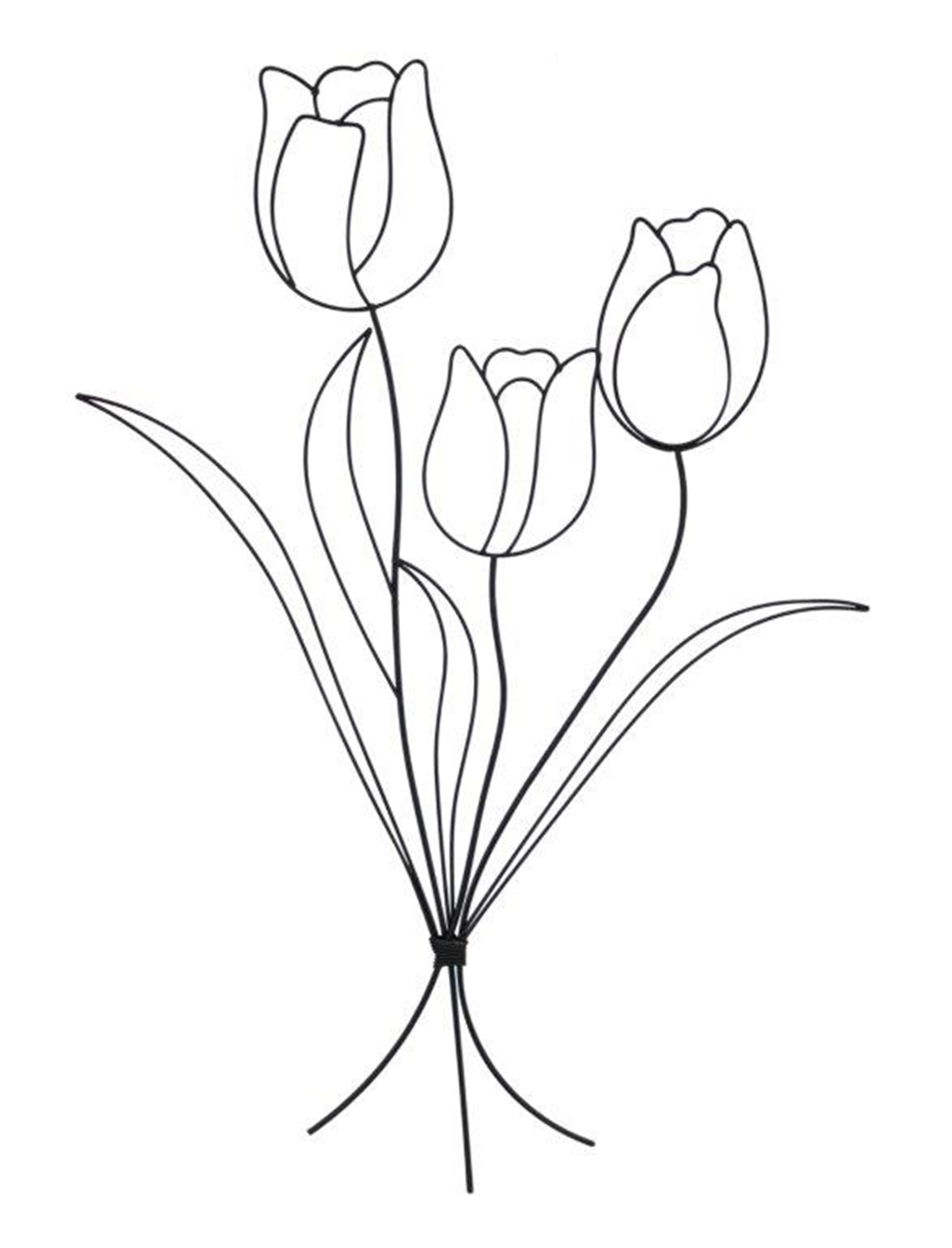 Tulip Line Art 16.25"L x 22.5"H Metal