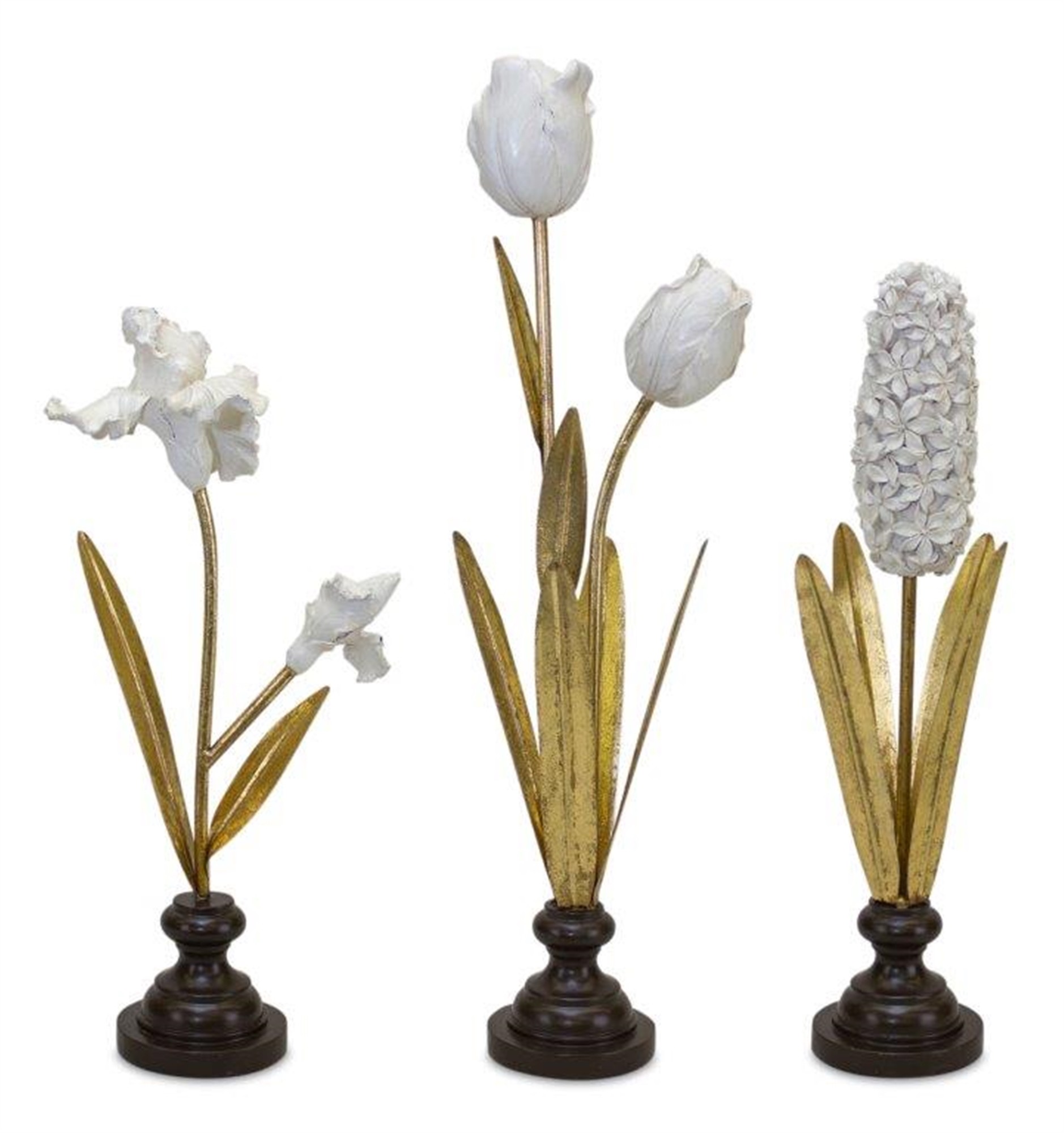 Floral DTcor (Set of 3) 15.5"H, 18"H, 22.5"H Resin/Metal