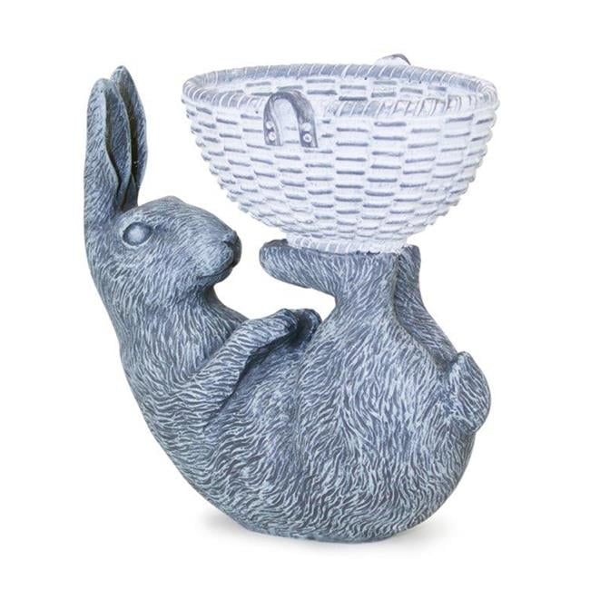 Laying Rabbit w/Basket 7"L x 7"H Resin