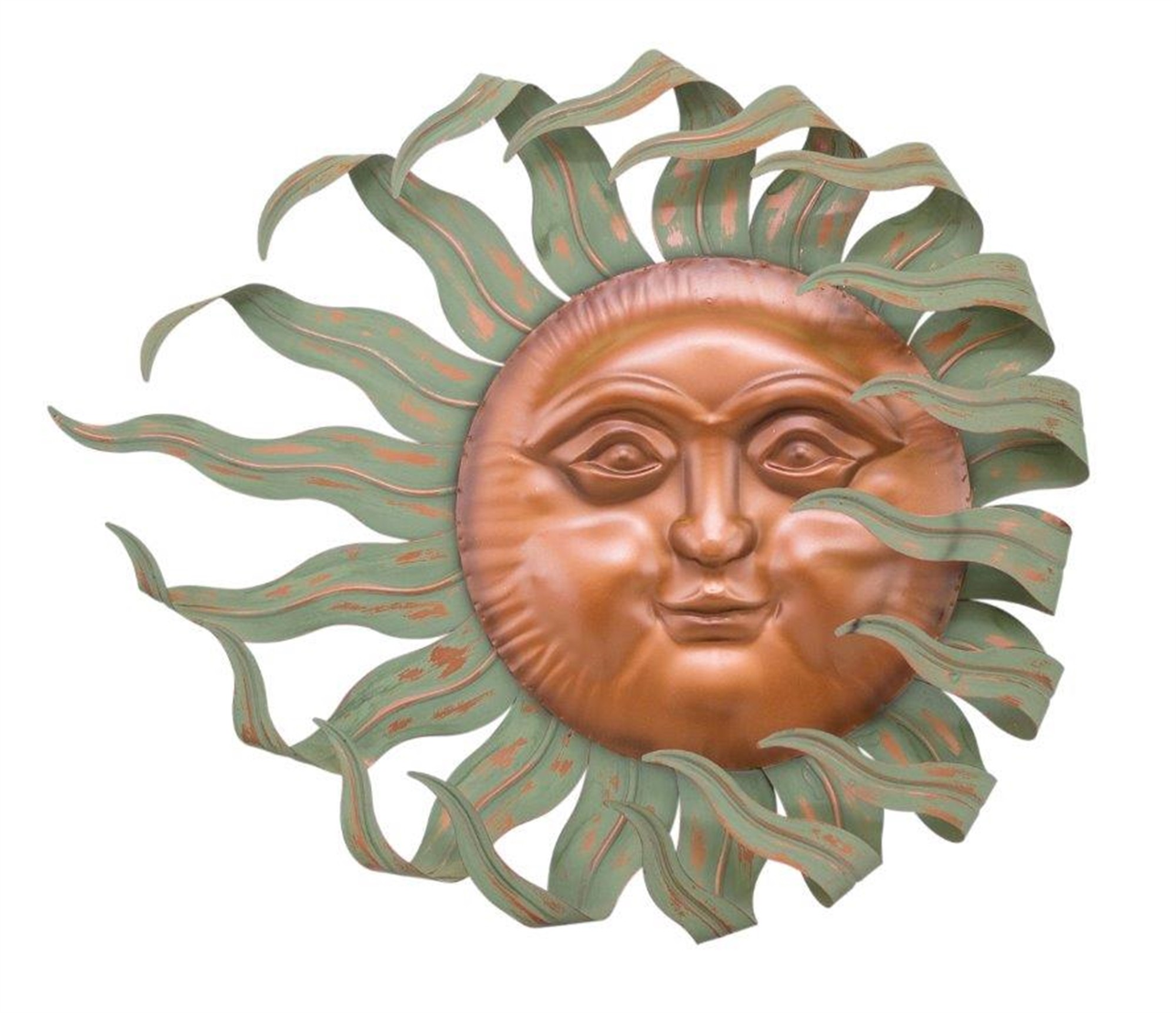 Sun Face Plaque 22"D Metal