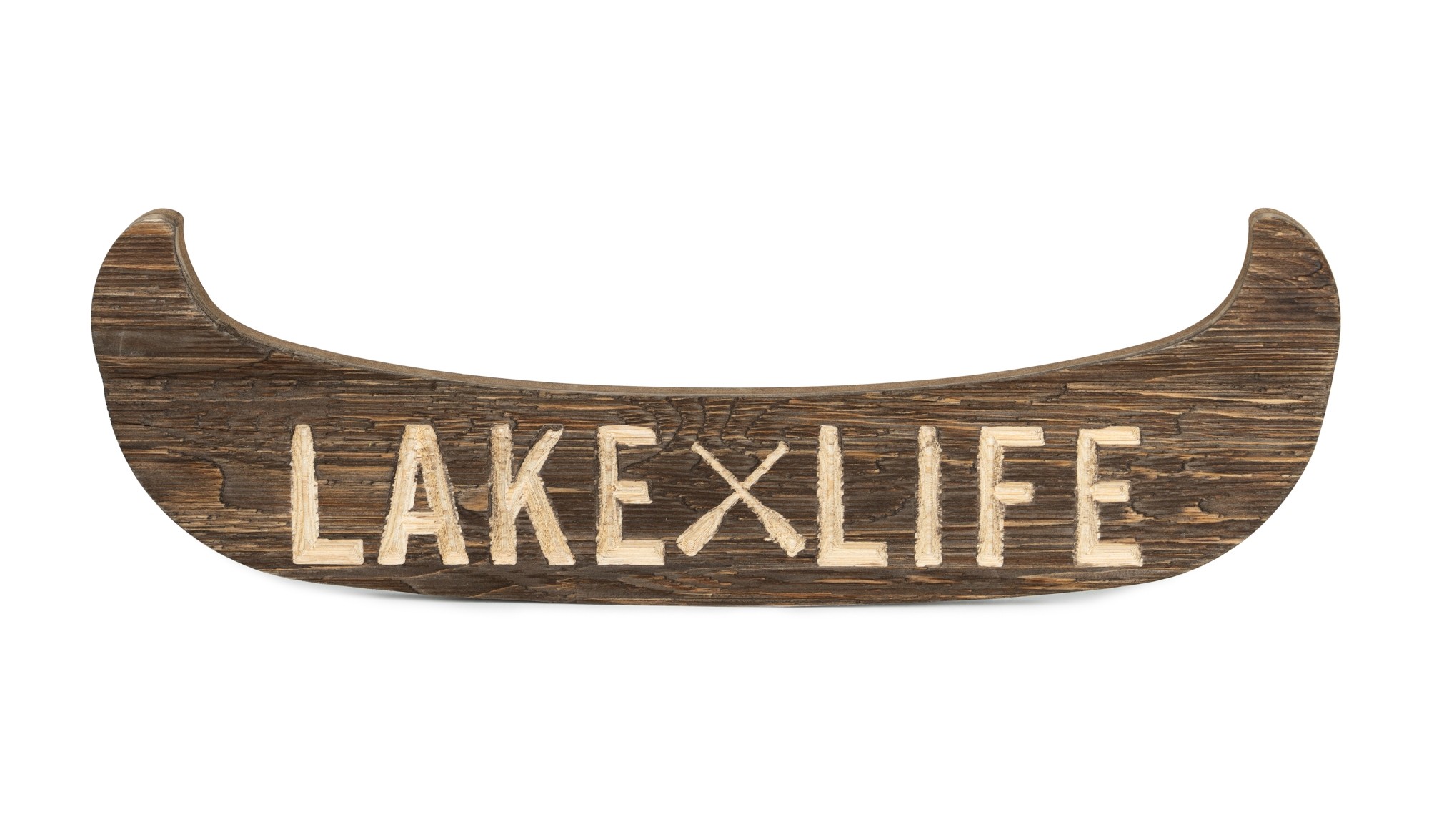 Lake Life Canoe Plaque 22"L x 7"H Wood/MDF