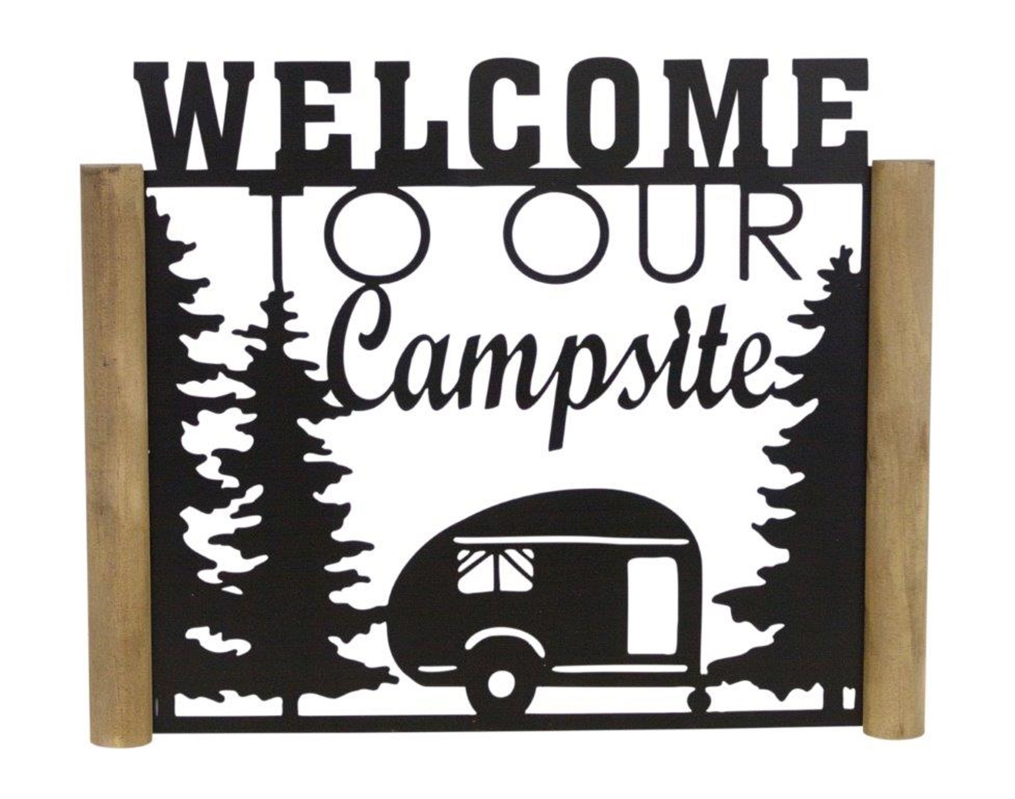 Welcome To Our Campsite 13.25"L x 10.75"H Metal/Wood