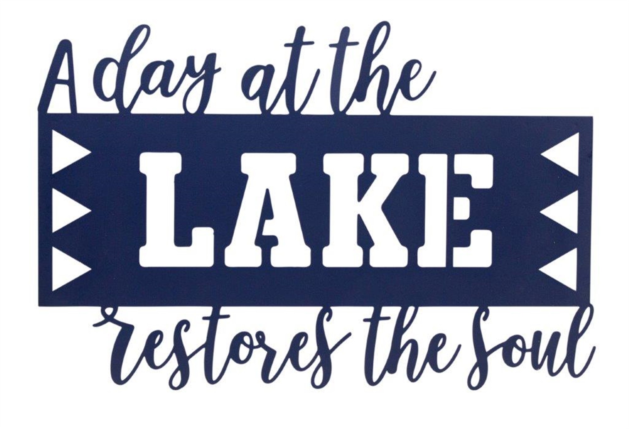 A Day At The Lake Sign 15.75"L x 10.75"H Metal