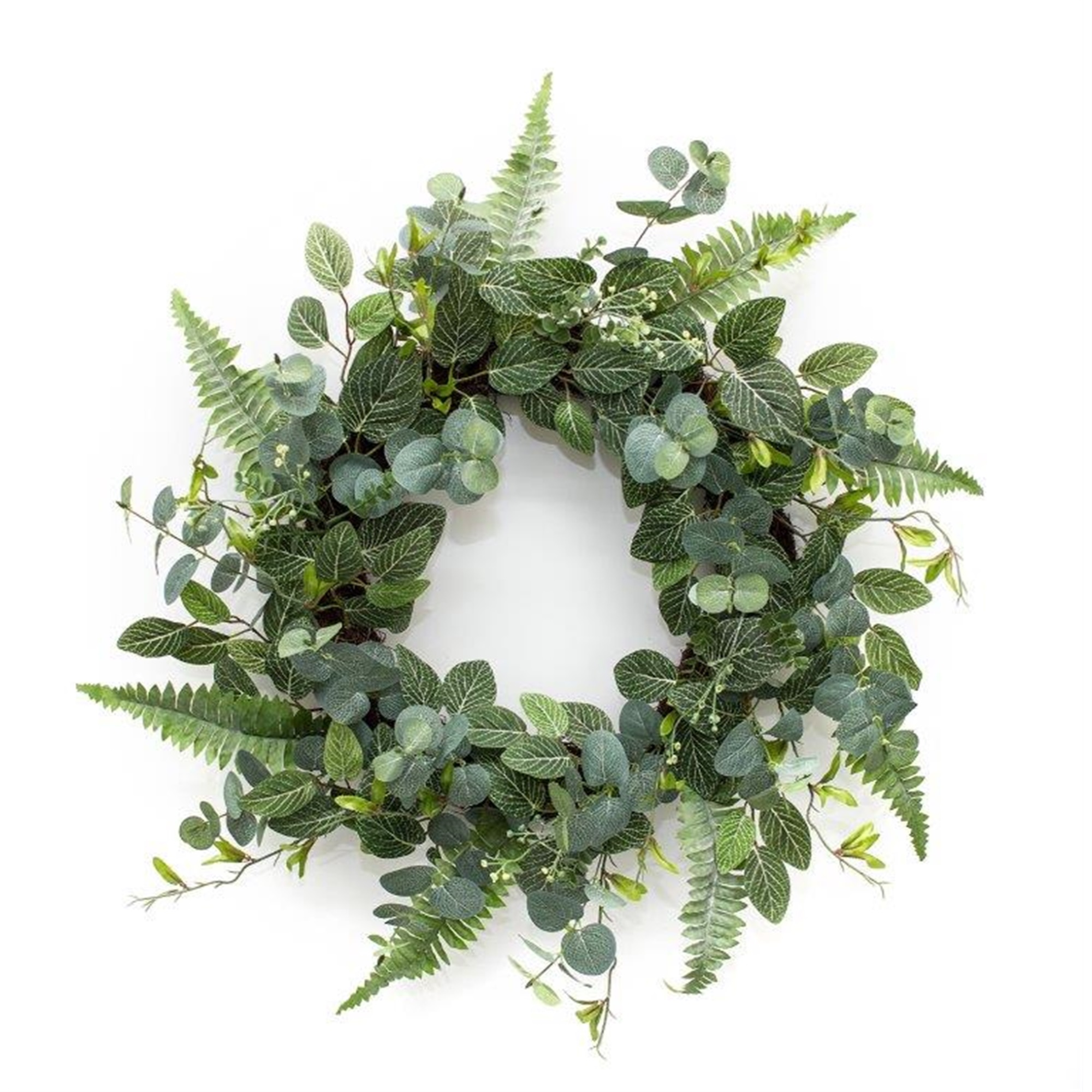 Mixed Foliage Wreath 24"D Polyester