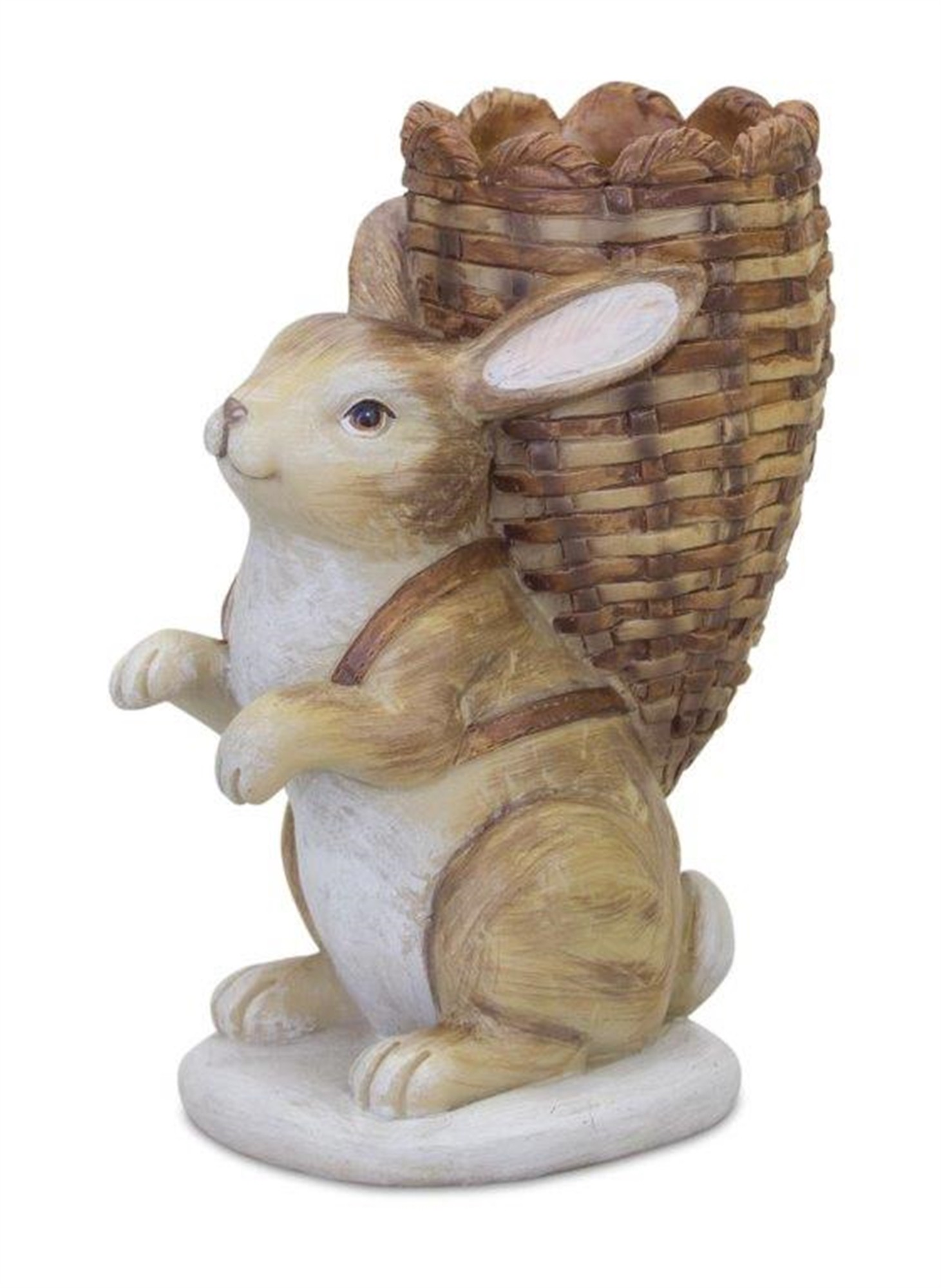 Rabbit w/Basket 5.5"H Resin