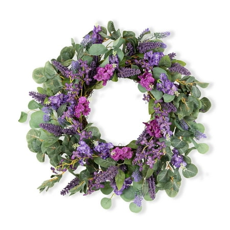 Mixed Floral Wreath 24"D Twig/Fabric