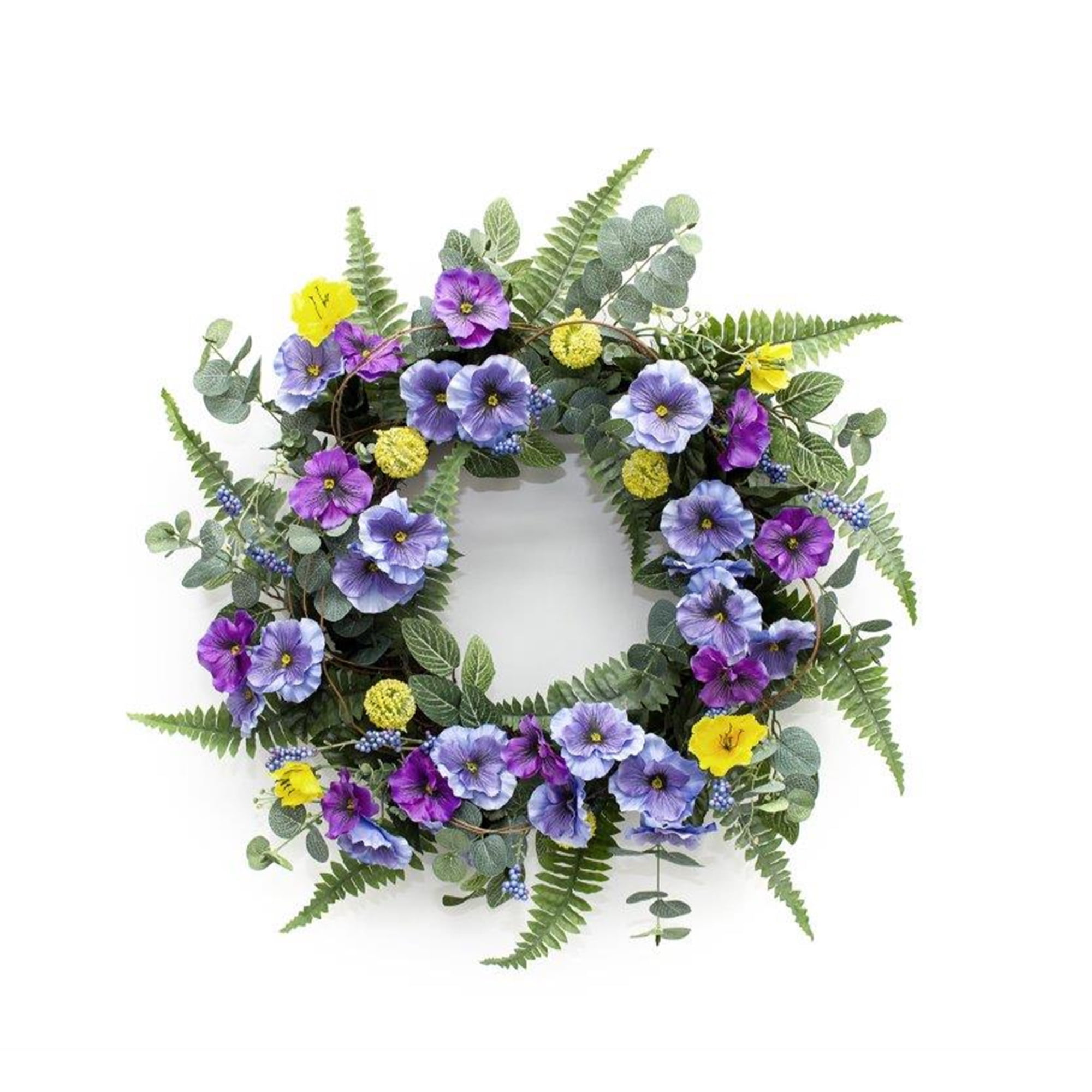 Pansy Wreath 26"D Polyester