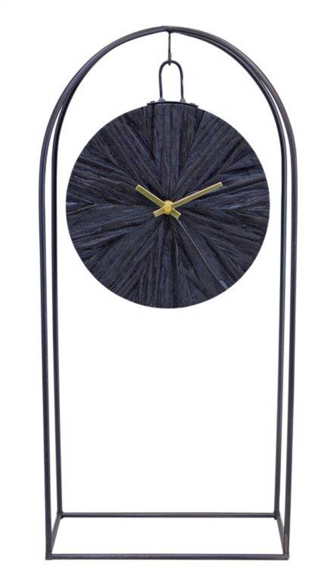 Clock 9.75"L x 20.25"H Iron/Wood