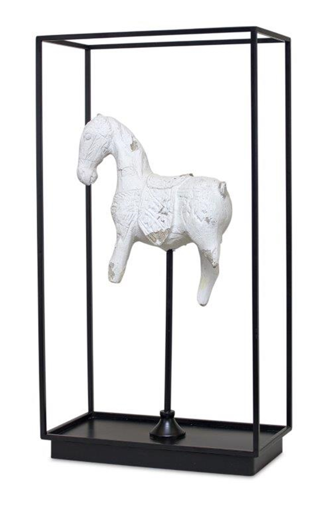 Framed Horse Salvage 13.5"L x 25"H Iron/Resin