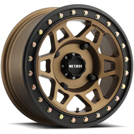 MR405 UTV BEADLOCK 15X7 5+2/+38MM O/S 4X136 METHOD BRONZE W/ MATTE BLACK RING W/