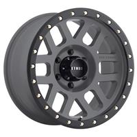 17X8.5 GRID 5X5.0 4.75IN B/S 0 O/S TITANIUM/BLACK STREET LOC