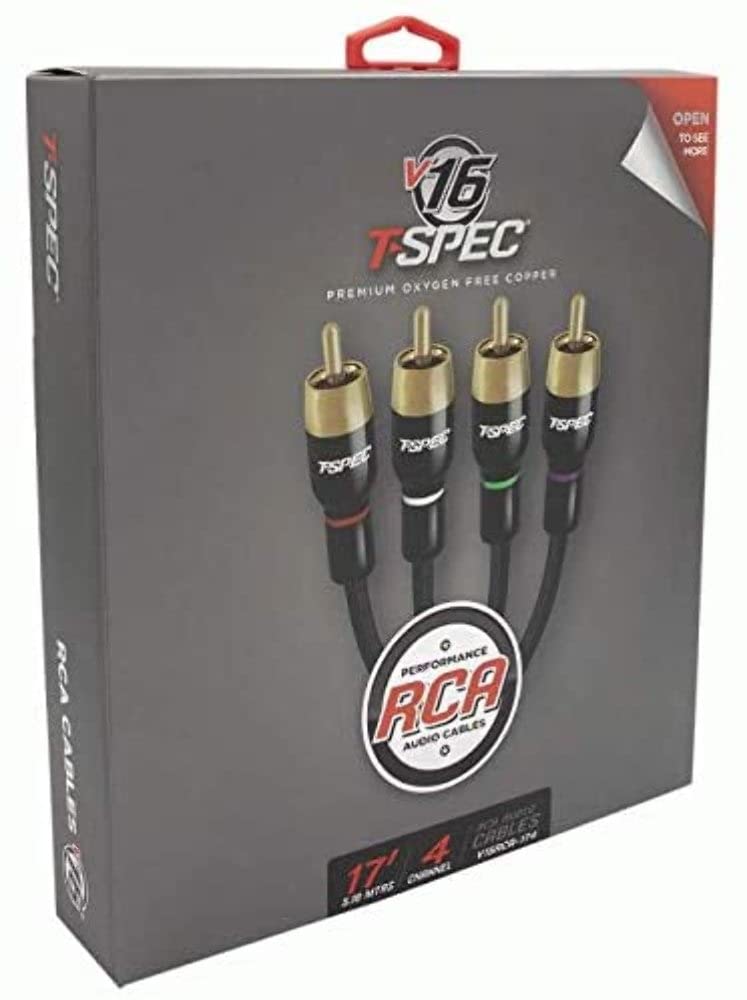 V16 SERIES 4 CHANNEL RCA AUDIO CABLES  17 FEET