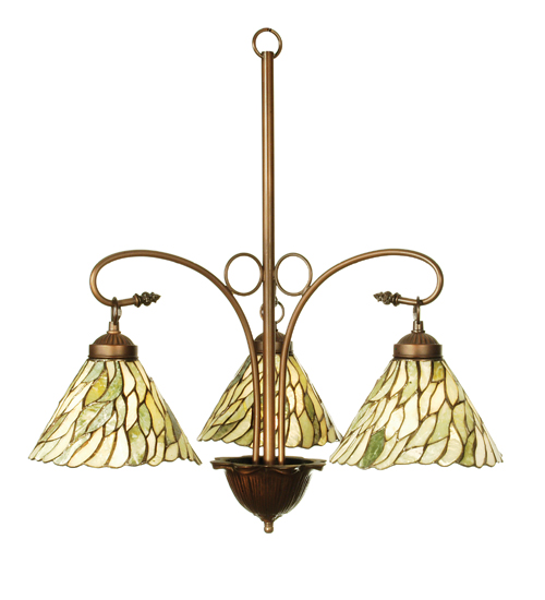 24"W Willow Jadestone 3 Light Chandelier