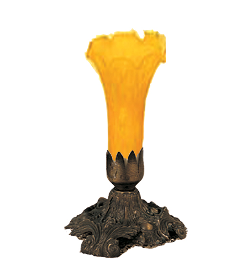 8"H Amber Pond Lily Accent Lamp