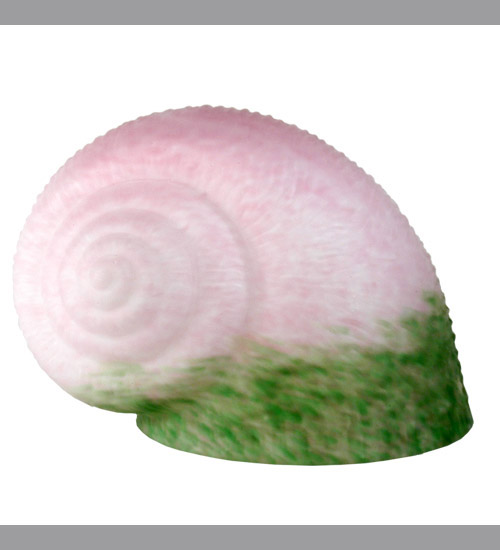 5"W X 6"L Pink/Green Pate-De-Verre Snail Shade