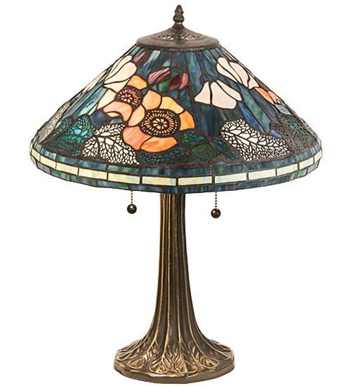 21.5"H Tiffany Poppy Cone Table Lamp