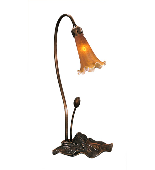 16"H Amber Pond Lily Accent Lamp