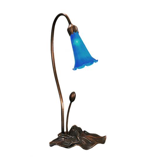 16"H Blue Pond Lily Accent Lamp