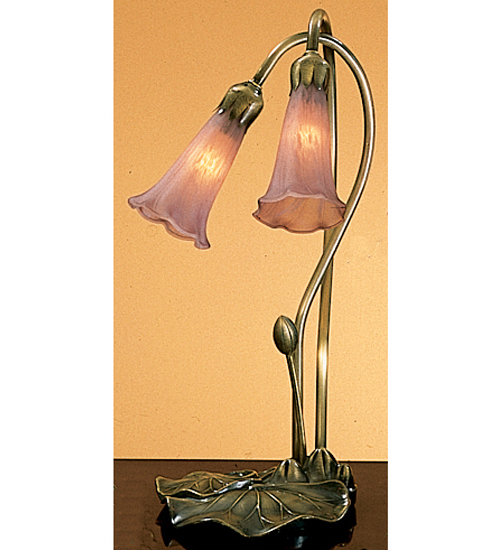 16"H Lavender Pond Lily 2 Light Accent Lamp