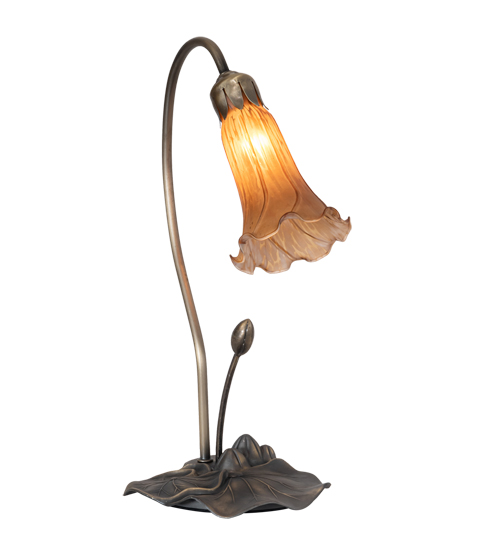 16" High Amber Pond Lily Accent Lamp