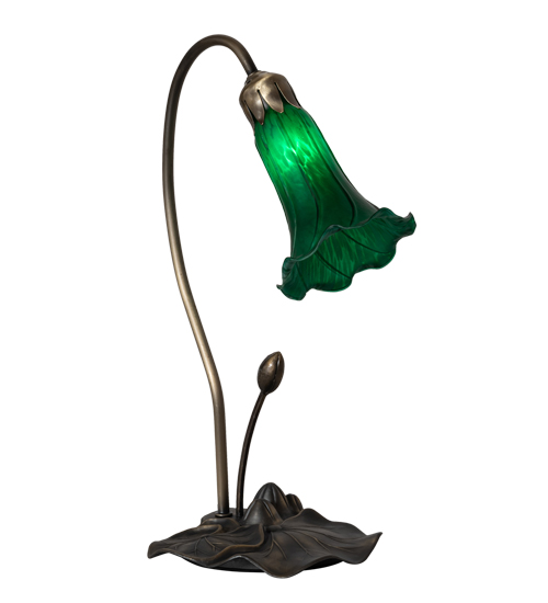 16" High Green Pond Lily Accent Lamp