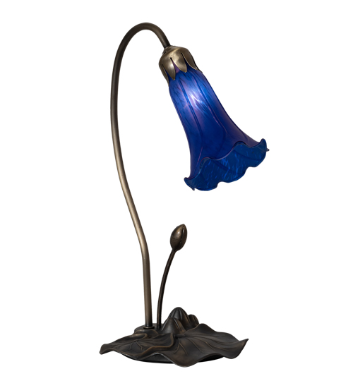 16" High Blue Pond Lily Accent Lamp