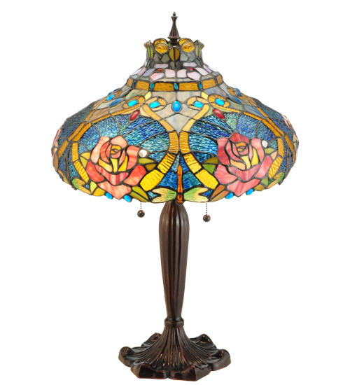 26"H Dragonfly Rose Table Lamp