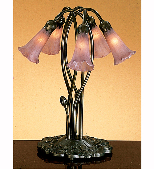 16.5"H Lavender Pond Lily 5 Light Accent Lamp