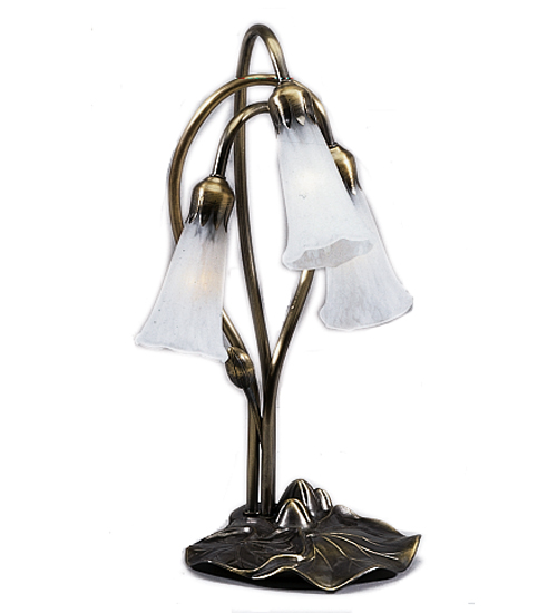16"H White Pond Lily 3 Light Accent Lamp