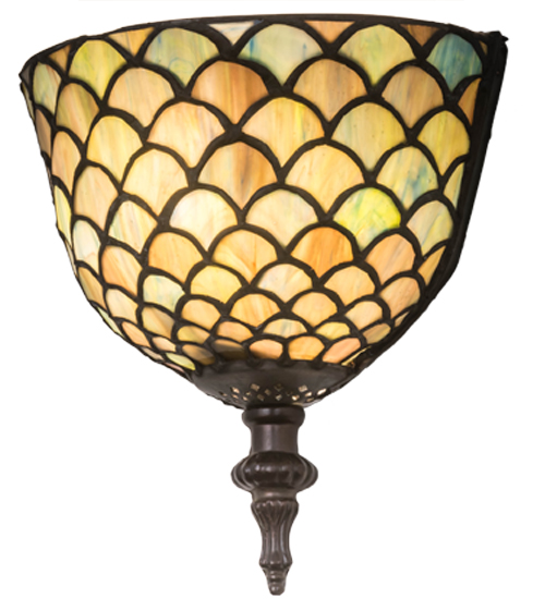 8"W Tiffany Fishscale Wall Sconce