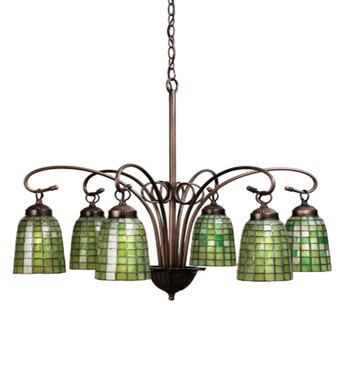 28"W Terra Verde 6 Light Chandelier