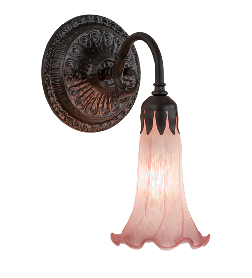 5" Wide Pink Pond Lily Wall Sconce