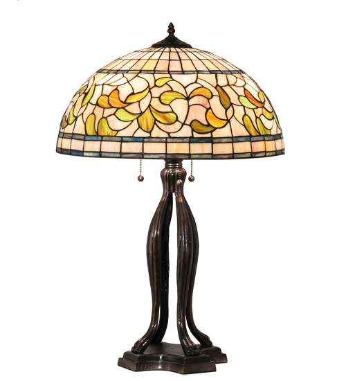 30" High Tiffany Turning Leaf Table Lamp