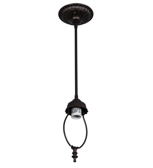 5.5"W Mahogany Bronze 1 Light Inverted Pendant Hardware