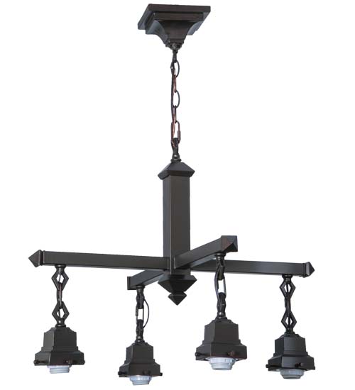 24"W Mahogany Bronze 4 Light Chandelier Hardware