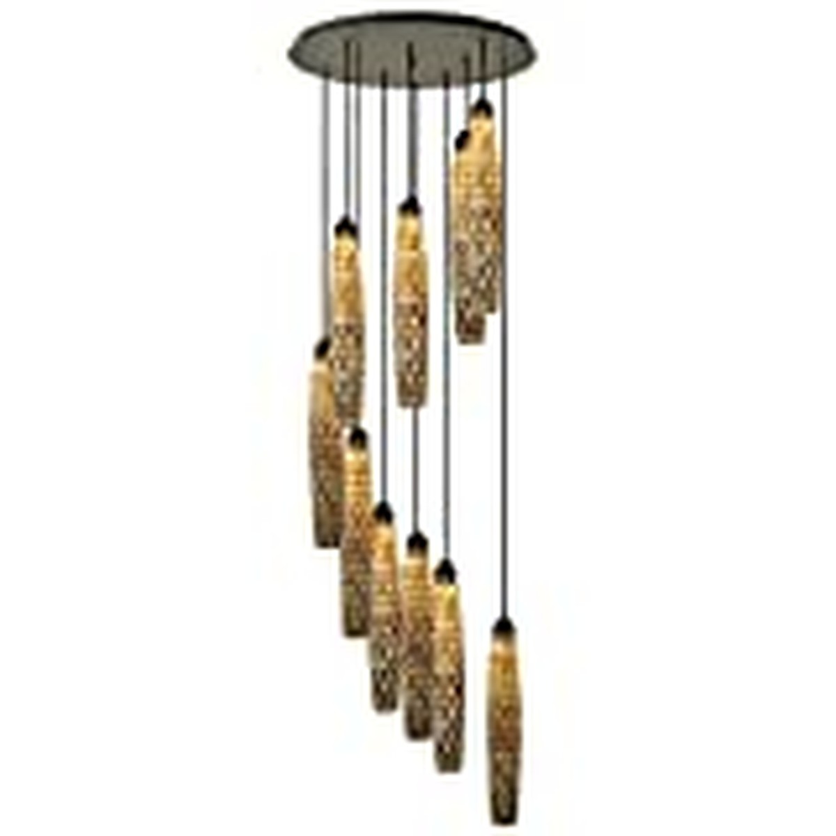 48"W Checkers 10 Light Cascading Pendant