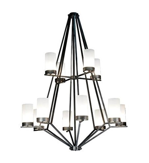 60"W Galen 12 Light Two Tier Chandelier