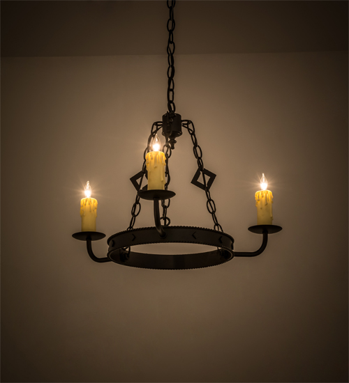 24"W Elvita 3 Light Chandelier