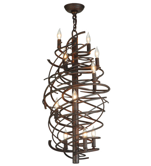 24"W Cyclone 13 Light Chandelier