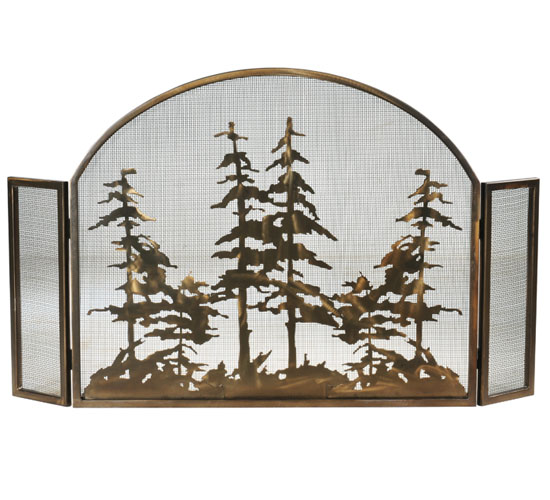 50"W X 30"H Tall Pines Arched Fireplace Screen