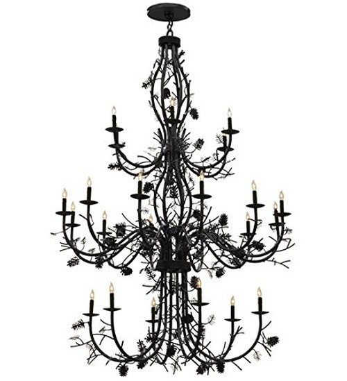 60"W Pinecone 24 Light Chandelier