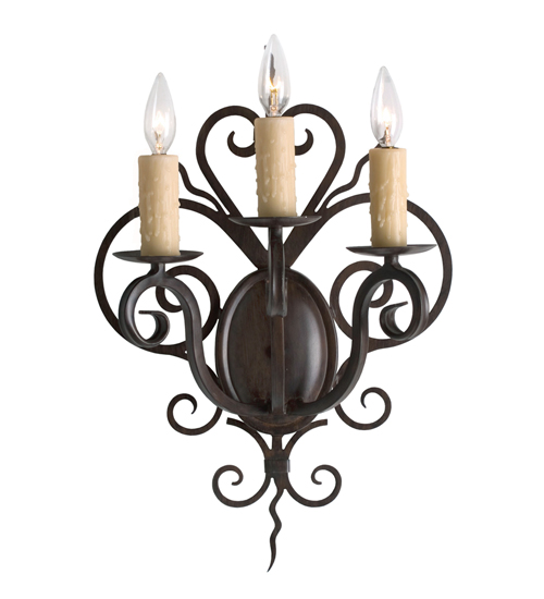 15" Wide Kenneth 3 Light Wall Sconce