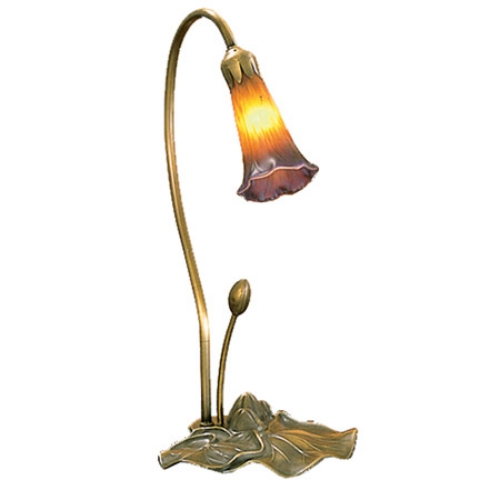 16"H Amber/Purple Pond Lily Accent Lamp