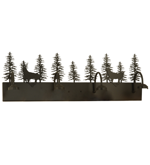 33"W Deer through the Trees 4 Light Vanity Light