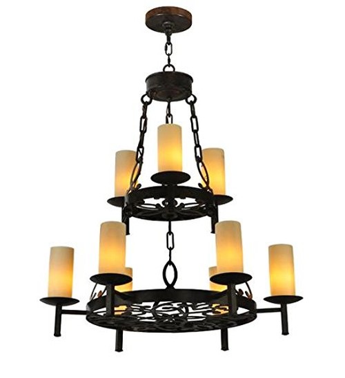 30" Wide Newcastle 9 Light Two Tier Chandelier