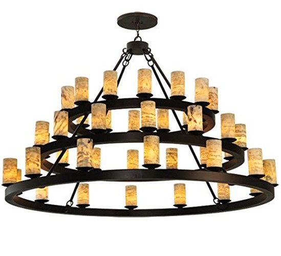 70" Wide Loxley Horizon Ring 42 Light Three Tier Chandelier