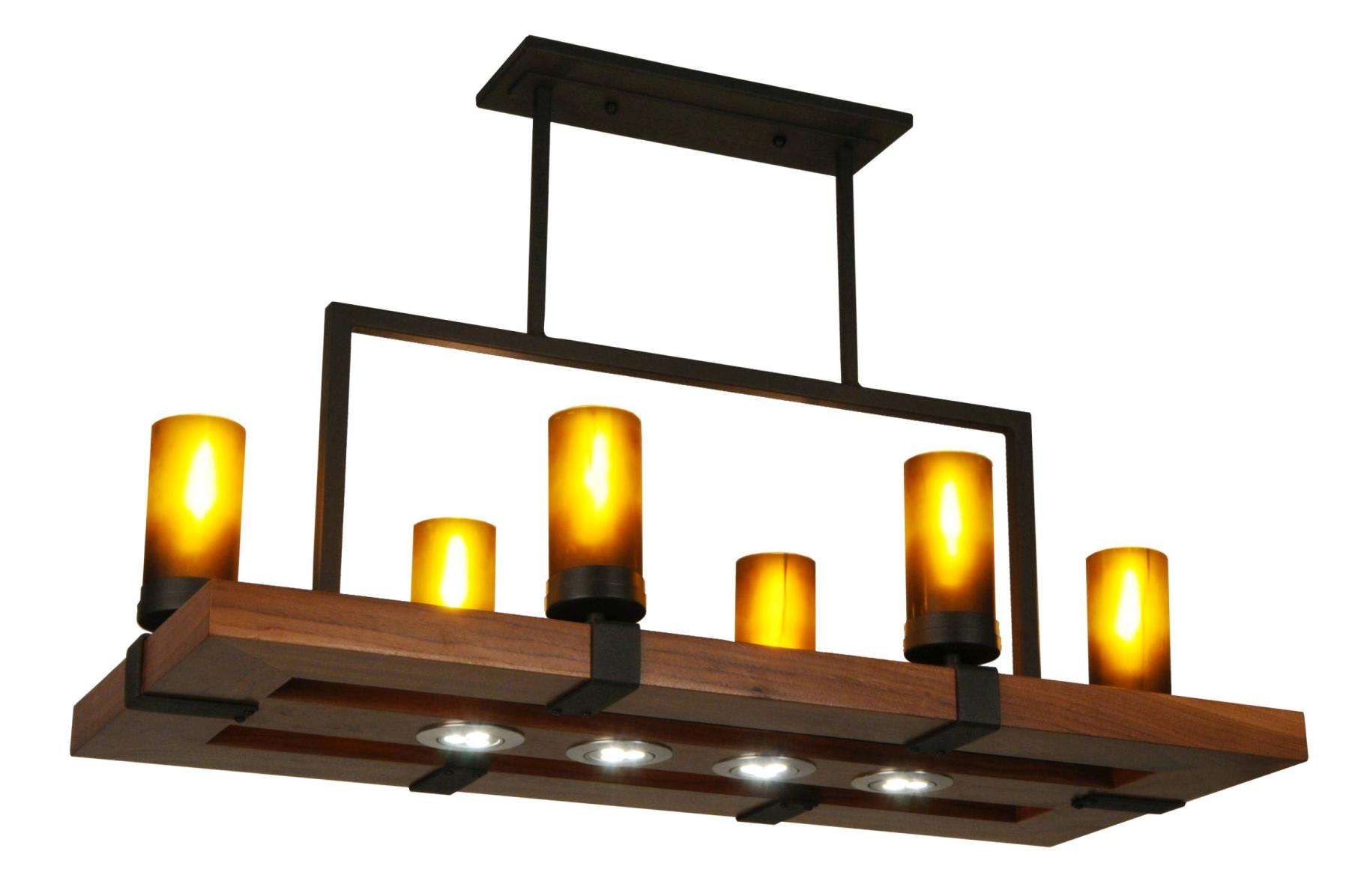 38" Long Grand Terrace 6 Light Oblong Pendant