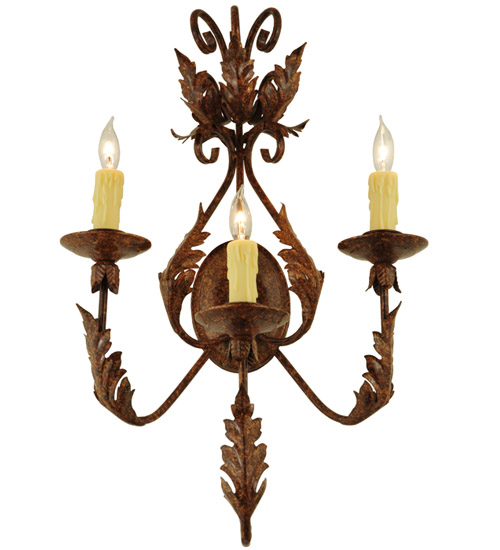 16.5"W French Elegance 3 Light Wall Sconce
